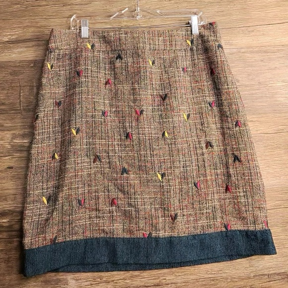 White Stuff Chic Tweed Pencil Skirt with Colorful Details - Picture 1 of 10